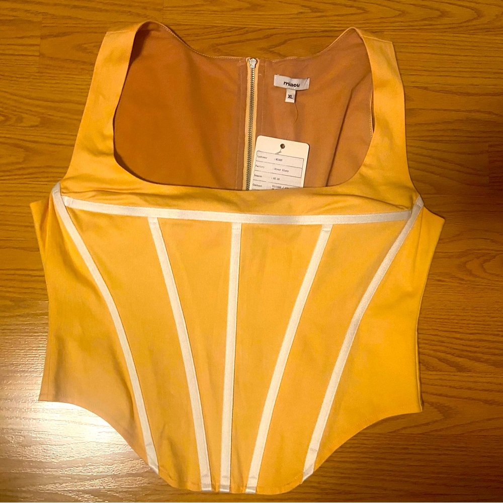 (NWT) MIAOU orange corset top